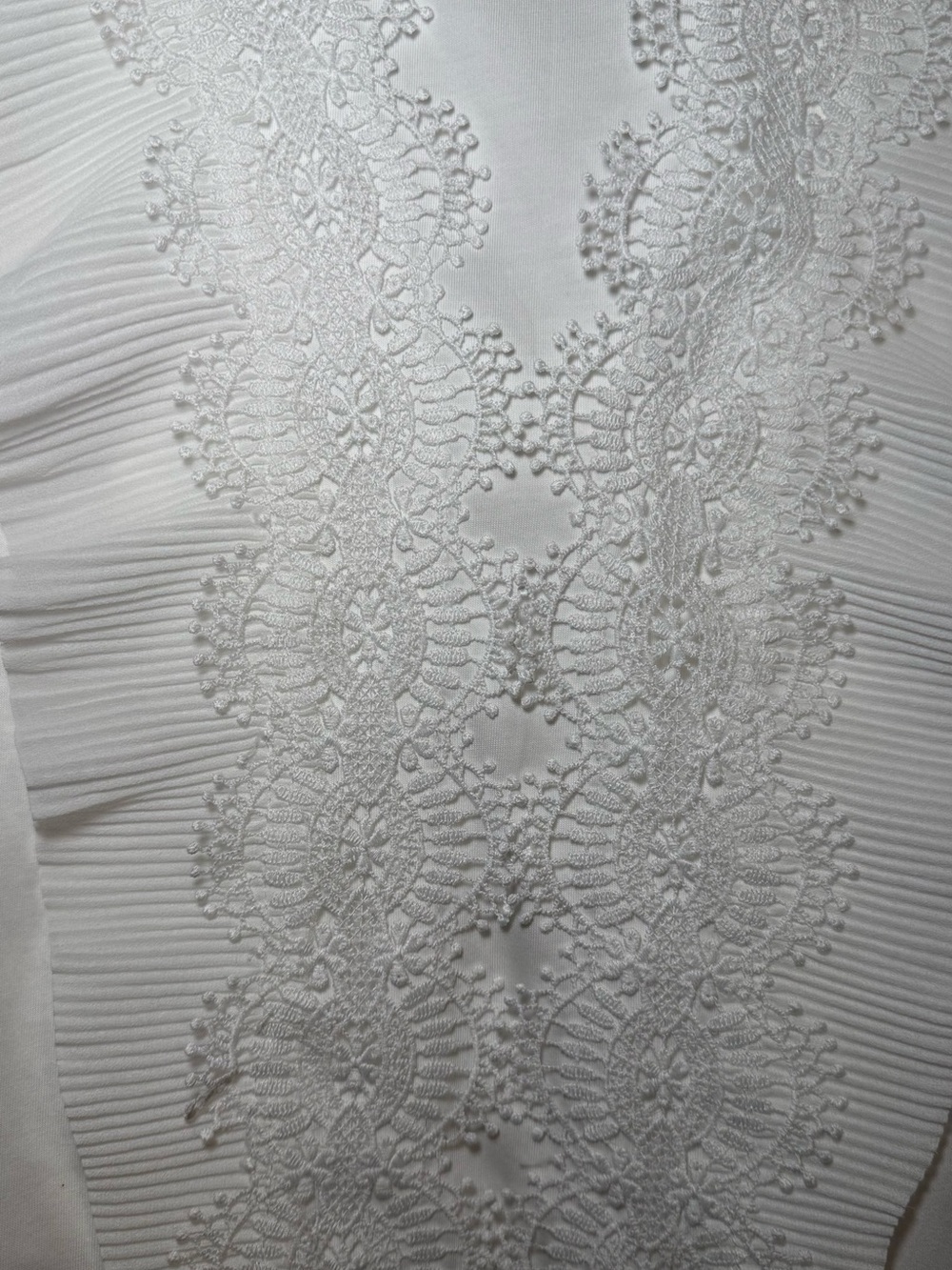 Marc New York White Lace-Trim Pleated V-Neck Camisole - Picture 5 of 6